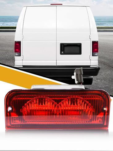 ضوء الفرامل الثالث ذو التركيب العالي في المنتصف متوافق مع Ford 1992-2022 E150 E250 E350 E450 E550 Econoline Super Duty، ضوء التوقف الثالث في مركز الهالوجين لـ 6C2Z13A613B F2UZ13A613B XC2Z13A613BA in Saudi Arabia