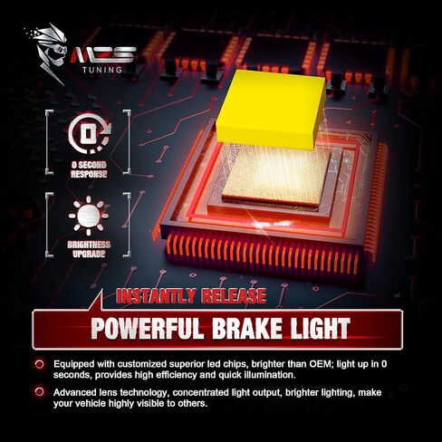MZS Third Brake Light 3rd LED High Mount Stop Light Cargo Lamp Compatible with 2009 2010 2011 2012 2013 2014 2015 2016 2017 Ram 1500 2500 3500 Plug-N-Play Waterproof Smoked Lens Red/White in Saudi Arabia