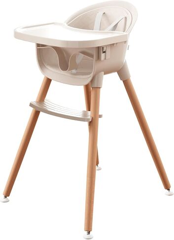 Fodoss 3-in-1 Wooden High Chair for Babies and Toddlers,Convertible Easy Clean Infant Highchair,Modern Design Silla para Comer De Bebe in Saudi Arabia