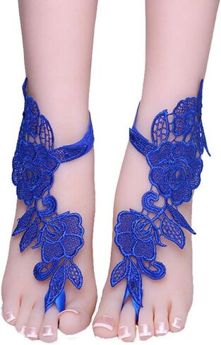 Lace Anklets Barefoot Sandals Summer Beach Bridesmaid Wedding Bridal Anklet Prom Pool Party Bellydance Accessories in Kuwait
