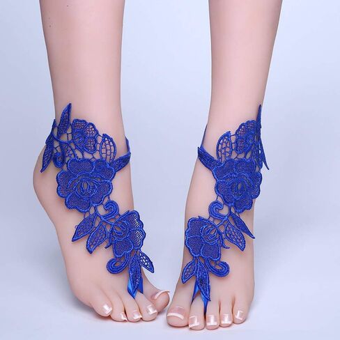 Lace Anklets Barefoot Sandals Summer Beach Bridesmaid Wedding Bridal Anklet Prom Pool Party Bellydance Accessories in Kuwait