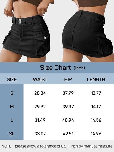 Women Denim Cargo Skirt Low Waist Cargo Skirt for Women Y2K Mini Jean Skirt Buttons Cargo Skirt with Large Pockets in Saudi Arabia