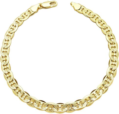 خلخال للنساء يناسب المقاسات الصغيرة إلى الكبيرة من 8 بوصة، 9 بوصة، 10 بوصة، 11 بوصة، 12 بوصة سلسلة مقعرة مطلية بالذهب عيار 14 قيراط سوار الكاحل - صنع في كوريا in Kuwait