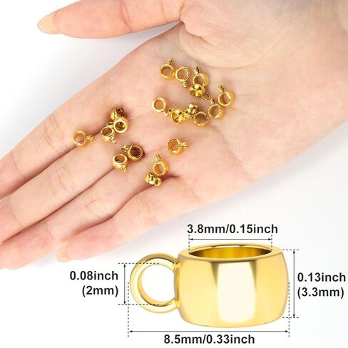 Joez Wonderful 100Pcs Links Bail Beads, Hypoallergenic Alloy Column Spacer Beads, Connector Tube Charm for Jewelry Making DIY Bracelet Necklace Craft Accessories (Gold, Silver) in Saudi Arabia