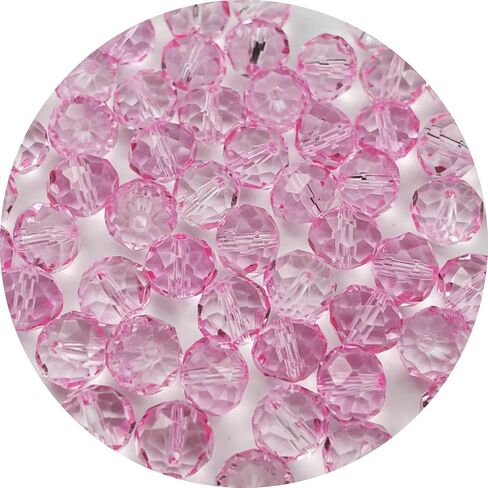500pcs 4mm Crystal Glass Beads for Jewelry Making, Faceted Crystal Beads Rondelle Glass Spacer Beads for Wind Chimes Bracelet Earring Necklace DIY Craft(Pink) in Kuwait