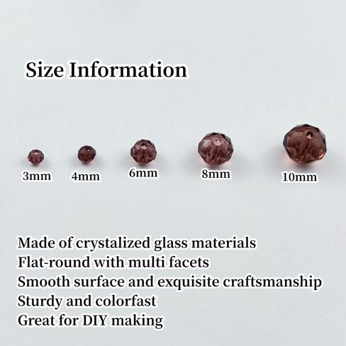 500pcs 4mm Crystal Glass Beads for Jewelry Making, Faceted Crystal Beads Rondelle Glass Spacer Beads for Wind Chimes Bracelet Earring Necklace DIY Craft(Pink) in Kuwait