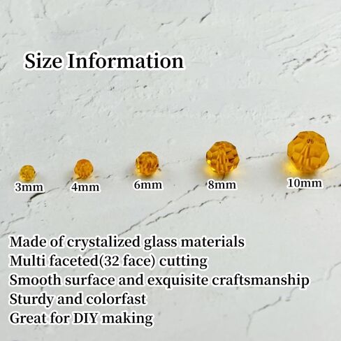 400pcs 4mm Round Crystal Glass Beads for Jewelry Making, Faceted Crystal Glass Bead Spacer Beads Loose Beads for Bracelet Earring Necklace DIY Craft(Champagne) in Saudi Arabia