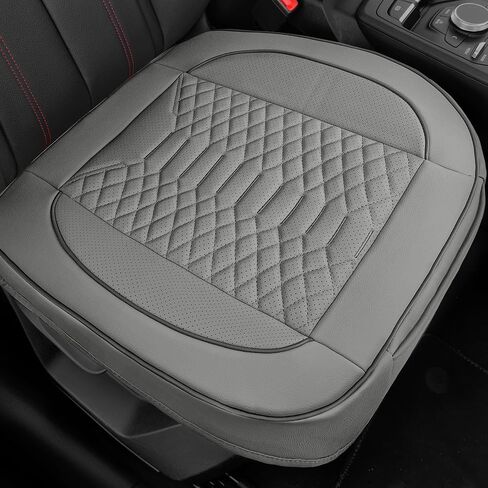 Leather Car Seat Cover - 2 Pack Front Seat Covers, Luxury Bottom Seat Covers for Cars, Anti-Slip and Wrap Around The Bottom, Car Seat Cushion for Most Cars Sedans Trucks SUVs (Beige) in Saudi Arabia