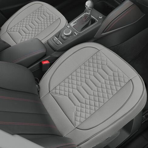 Leather Car Seat Cover - 2 Pack Front Seat Covers, Luxury Bottom Seat Covers for Cars, Anti-Slip and Wrap Around The Bottom, Car Seat Cushion for Most Cars Sedans Trucks SUVs (Beige) in Saudi Arabia