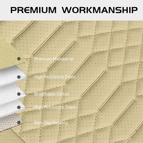 Leather Car Seat Cover - 2 Pack Front Seat Covers, Luxury Bottom Seat Covers for Cars, Anti-Slip and Wrap Around The Bottom, Car Seat Cushion for Most Cars Sedans Trucks SUVs (Beige) in Saudi Arabia