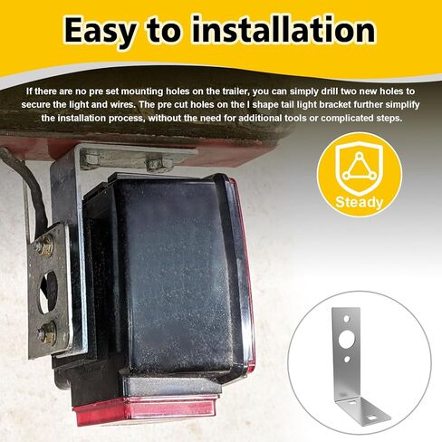 قطعتان من دعامات إضاءة المقطورة، دعامة إضاءة لمقطورة القارب، دعامة إضاءة ذيل على شكل حرف L، دعامة تثبيت ضوء المقطورة من الفولاذ المجلفن، لملحقات أجزاء أضواء المقطورة للقوارب in Kuwait