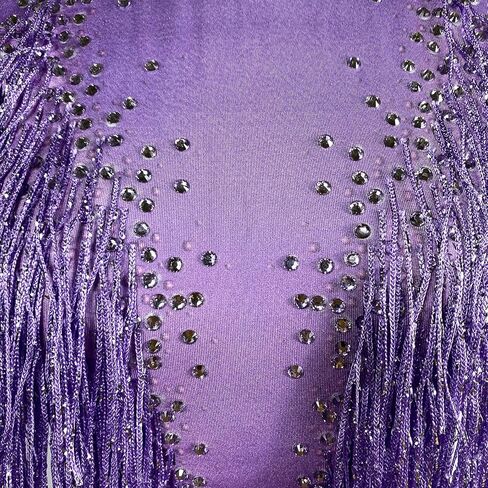 Sparkly Rhinestone Sexy Fringe Latin Dance Bodysuit for Women Team Performance Outfit Club Stage Dance Show Costume in Saudi Arabia
