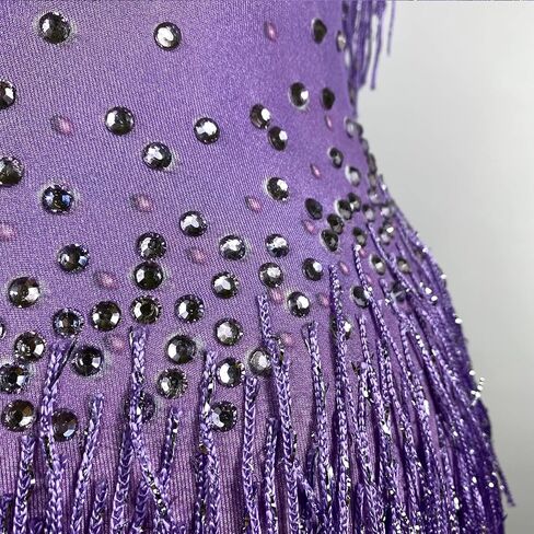 Sparkly Rhinestone Sexy Fringe Latin Dance Bodysuit for Women Team Performance Outfit Club Stage Dance Show Costume in Saudi Arabia