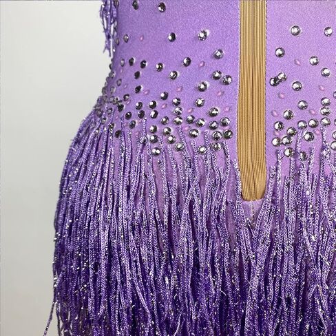 Sparkly Rhinestone Sexy Fringe Latin Dance Bodysuit for Women Team Performance Outfit Club Stage Dance Show Costume in Saudi Arabia