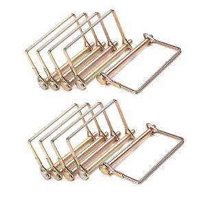 10 Pcs Trailer Coupler Pin 1/4 inch Diameter 4inch Long, Heavy-Duty PTO Shaft Locking Pin Set,Trailer Hitch Locking Pin, Lawn Mower Hitch Pin Quick Release Wire Lock Pin