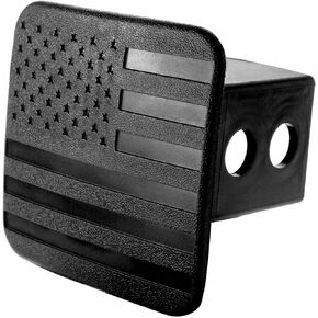 USA Black Flag Hitch Cover Plug (Fits 2" Receiver, Black)