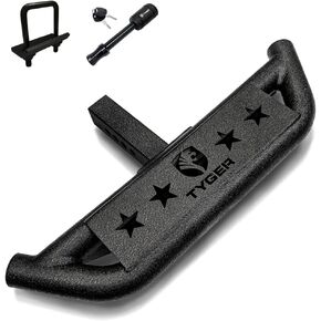 Tyger Auto TG-HS8U81238 Hitch Armor Compatible with Vehicles with 2" Hitch Receiver | Textured Black | Hitch Step | Rear Bumper Guard Protector | with Pin Lock and Stabilizer