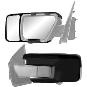 K Source Snap & Zap Custom Towing Mirror Pair for Ford F150, Black