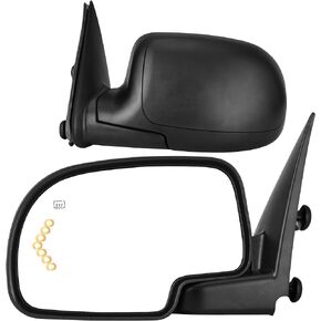 YITAMOTOR Towing Mirrors Compatible with 2007-2013 Chevy Silverado GMC Sierra 1500, 07-14 Suburban Yukon XL 1500, Power-Adjustable Glass and Heated with LED Arrow Turn Signal Side Mirrors Pair