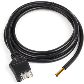 4-Way Trailer Wiring Harness with 5 ft Wires 4-Pin Trailer Wiring Jacketed Cable 4 Flat Trailer Wire Extension Connector - 5 ft