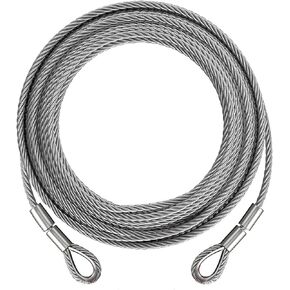 Winch Cable,Towing Cable Heavy Duty,with 2 Pick Thimble Eye,3/8 inch 7x19 Stranded Construction 13980 lbs Breaking Strength 50 Feet