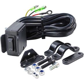 12V 250A Winch Solenoid Relay Contactor with Terminal Caps & Winch Rocker Thumb Switch with Mounting Brackets Handle Bar Control Switch for ATV UTV 1500lb-5000lb | Fit for HONDA, POLARIS, BADLAND etc.