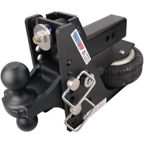 Shocker HD Max Black Air Hitch with Combo Ball, Fits 2" Hitch Silver Combo 2" & 2-5/16" Balls