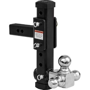Adjustable Tri-Ball Hitch with Rotating Towing Balls for 2 Inch Hitch Receivers