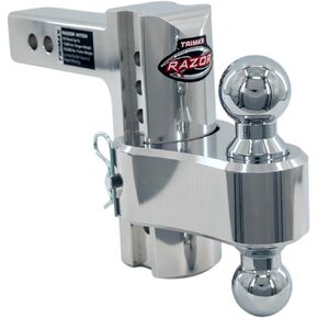 TRIMAX - Razor Ultra RP Adjustable Aluminum Trailer Hitch - Fits 2.0" Receiver, Dual Ball (2" x2-5/16), 6" Drop, 12,500 GTW - TRZ6ULTRP
