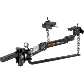CURT 17062 Round Bar Weight Distribution Hitch with Integrated Lubrication and Sway Control, Up to 10K, 2-in Shank, 2-5/16-Inch Ball, Black