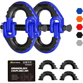 Safety Chain Connector Link, 1/2IN Tow Hitch Hammerlock Coupling Link, 2 Pack G80 Alloy Steel Tow Chain Connector, Quick Install & Remove, 12000 lbs Load Limit, Black