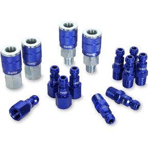 ColorConnex Coupler & Plug Kit, Automotive Type C, 1/4" NPT, Blue, 14-Piece - A72458C