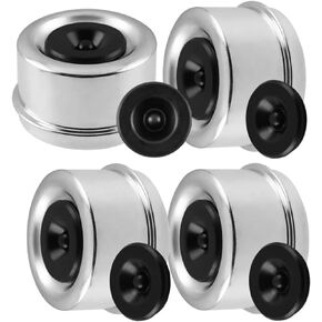 Trailer Bearing Dust Cap 1.98 in Trailer Axle Dust Cap with 8 Rubber Plugs Heavy Duty Grease Covers Bolt Metal Trailer Hub Dust Caps for Most 2000-3500 lbs Axles Dexter Trailer Camper RV