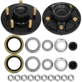 2 Sets 4 Lug Trailer Hub Kit for 2000 Lbs, Trailer Hub 4 Lug,4×4" Trailer Hub fit 1" and 1"-1/16" Trailer Axles,4 Lug Trailer Hub Assembly,Boat Trailer Hubs 4 Lug