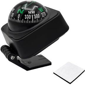 Suvnie Car Compass, Automotive Compass Ball with Adhesive Tape, Adjustable Dashboard Compass to Find Direction, Portable Navigation Guide Ball Car Accessories for Boat Truck