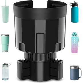 AUJEN Cup Holder Expander for Car - Upgraded Extender Cup Holder w/Offset Option, Adjustable Car Cup Holder Expander, Versatile Car Accessories，Large Bottles & Big Drinks，1 Pieces