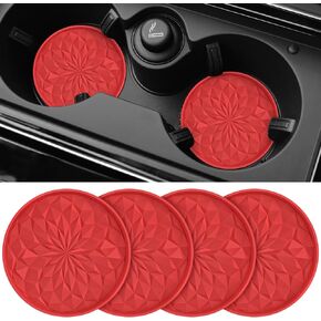 ME.FAN Car Cup Coaster [4 Pack] Silicone Car Coasters/Cup Mats - 2.75In Universal Non-Slip Recessed Car Interior Accessories - Car Cup Holder Insert Coasters Black