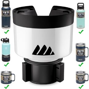Integral Ultimate Expander Car Cup Holder - Adjustable Base - Expander & Organizer for Vehicles - Compatible with Coffee Mug, Yeti 14/24/36/46oz, Ramblers, Hydro Flasks 32/40oz, 3.4"-4.0" Bottles