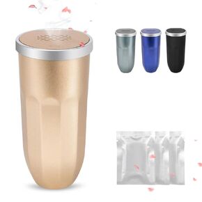 SZEOF 2PCS Aromatherapy Car Trash Can with Lid, Car Trash Can Cup Holder, New Car Dustbin Diamond Design，Mini Garbage Can for Automotive, Home, Office, Kitchen, Bedroom,Sliver