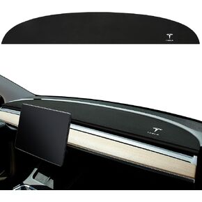 KIWEN Tesla Model 3 Model Y Dashboard Cover, Suede Dashboard Pad Dash Mat Compatible with Tesla Model Y/3 2017-2021 2022 2023 Interior Tesla Accessories (Black) in Kuwait