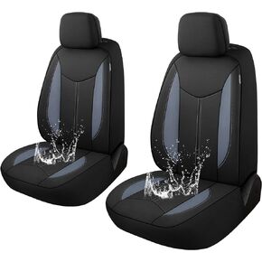 Neoprene Car Seat Cover 2 Front Seats, Waterproof Seat Covers for Cars, Universal Fit for Most Car Interior Covers-Sedan Truck SUV(Black)