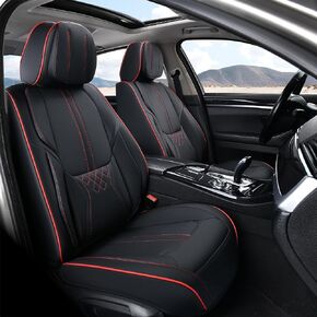 Front Seat Covers, Universal Seat Covers for Cars 2 Pieces, Waterproof Leather Auto Seat Protectors Car Interior Accessories, Car Seat Cushions Fit for Most Sedans SUV Pick-up Truck, Beige