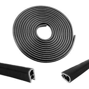 16.5Ft Car Door Edge Guards - Black Universal Fit Door Edge Protector, Rubber U Shape Automotive Door Trim Molding for Sedans Trucks SUV ATV - No Glue Required (Black, 16.5FT)