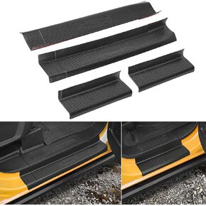 واقي عتبة الباب لبرونكو 4 أبواب 2021+، مجموعة حماية عتبة الباب المطاطية المرنة، 2023 عتبة باب برونكو 4 أبواب، حماية عتبة حافة الباب ضد الانزلاق والخدش، 4 قطع in Kuwait