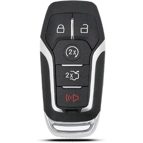 Key Fob Shell Case Replacement Fits for Ford Mustang Fusion Edge Explorer F150 F250 F350 Lincoln MKZ MKX MKC 2014 2015 2016 2017 Keyless Entry Remote Control 5 Button Pad Cover M3N-A2C31243300