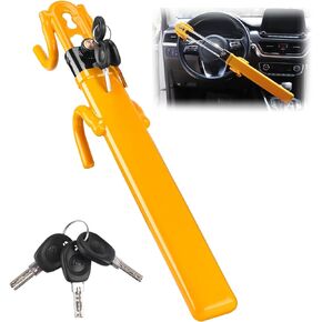 Turnart Steering Wheel Lock Anti-Theft Device Wheel Lock Retractable Car Lock with 3 Keys for Car Security Universal Fit for Auto/SUV/Van/Truck