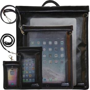 4 Pack Faraday Bags - Large Faraday Bag for Phone & Laptop & Tablet & Car Key, Faraday Key Fob Protector, Faraday Cage with Strap, RFID Signal Blocker Anti-Hacking Faraday Pouch with Handle