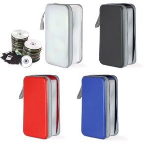 CD Cases DVD Holder 4 Pack,100 Capacity Portable CD/DVD Wallet Booklet Storage Binder Organizer Hard Plastic