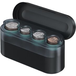 Larger-Capacity Coin Holder for Car Change Holder Organizer, Compatible with Most Car & Trucks, Black