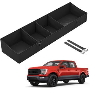 Marretoo Foldable Under Seat Storage Box with 2015-2024 FOR Ford F-150 2017-2024 F-250/F-350/F-450/F-550 Super Duty | Crew Cab | Not for F150 XL & XLT300A Trims |Truck underseat storage Organizer